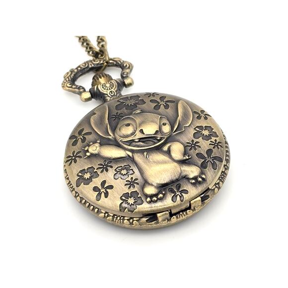 Lilo & Stitch Pocket Watch - Personalized Gift for Fans, Silver or Bronze Finish - Picture 6 of 10